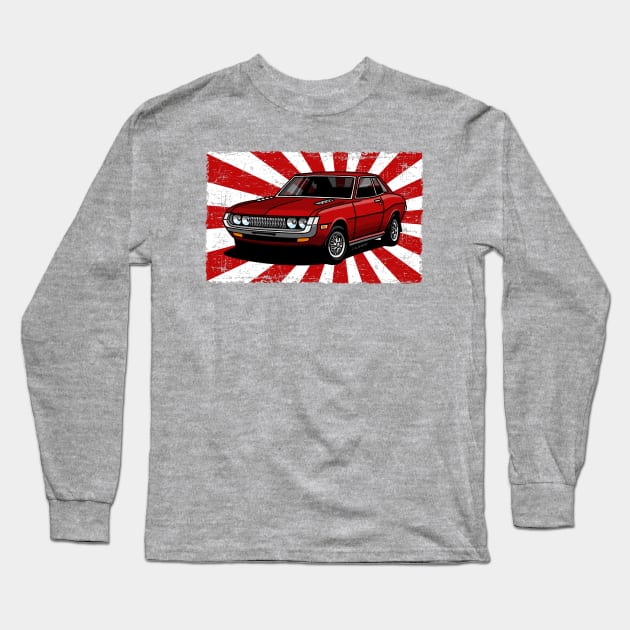 The cool classic coupe with flag background Long Sleeve T-Shirt by jaagdesign